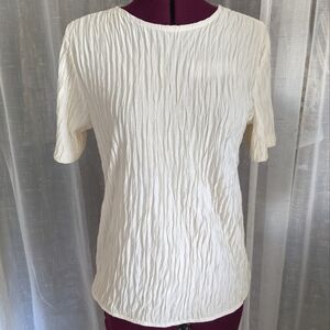 Vintage cream textured blouse by Willow Ridge